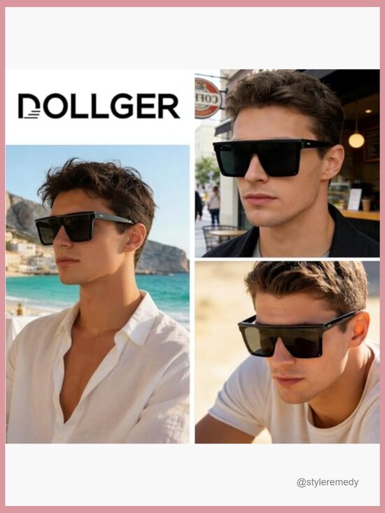 Oversized Square Sunglasses with Flat Top Design and UV400 Protection main image 7